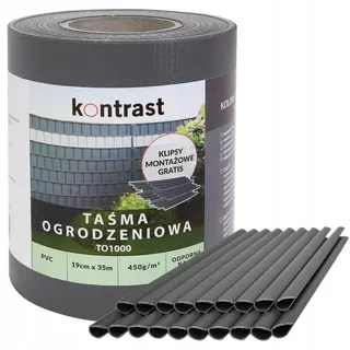 Páska na oplotenie s klipmi Contrast TO1000 grafitová 19 cm x 35 m