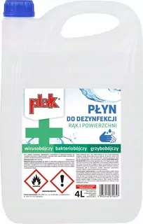Kvapalina na dezinfekciu rúk a povrchov, PLAK 4L