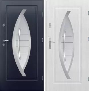 POĽSKÉ MODERNÉ EXTERNÉ DVERE INOX 55MM 80CM