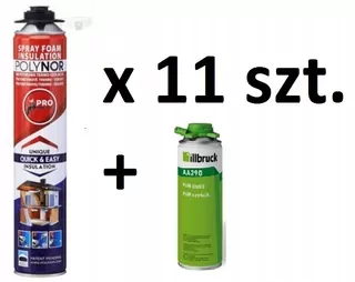 Montážna pena PUR - POLYNOR 750ml Spray pena 11 ks. + 26 Gratisis