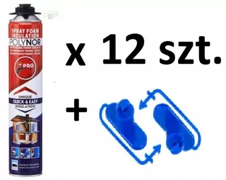 Montážna pena PUR - POLYNOR 750ml Spray pena 12 ks + 27 GRÁTIS