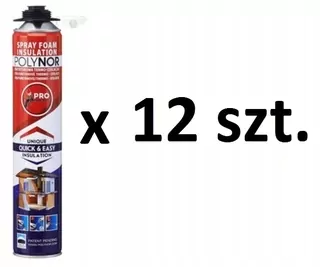 Montážna pena PUR - POLYNOR 750ml Spray pena 12 ks + grafické