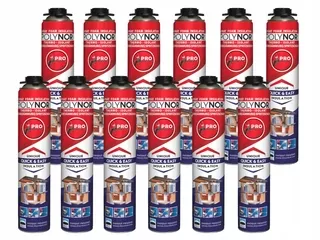 Montážna pena PUR - POLYNOR spray penová izolácia PUR 12 ks. Zest