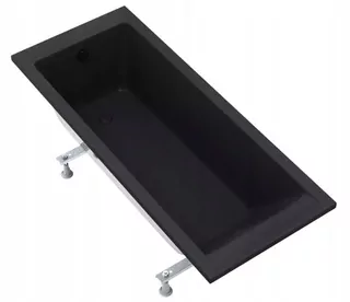 Reihe ASTO BLACK obdĺžniková akrylátová vaňa s bočným odtokom 150 x 70 cm