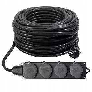 Predlžovací kábel so 4-zásuvkovým rozbočovačom, na polovinutom kábli (H05VV-F) 3 × 2,5mm², dĺžka