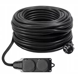 Predlžovací kábel s dvoma zásuvkami, na polovičnom kábli (H05VV-F) 3 × 2,5mm², dĺžka 20m