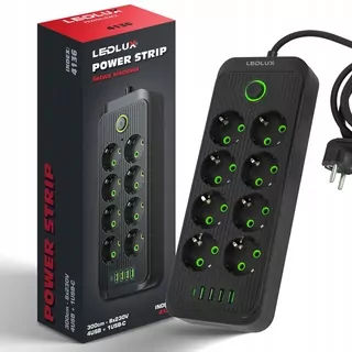 Predlžovací kábel 2m 8 zásuviek + 5x USB