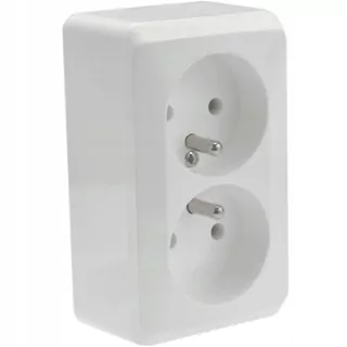 Zásuvka - Prima Double Socket 2x2P + s bielou rezov