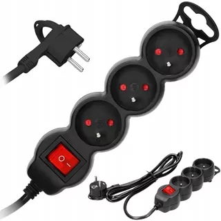 Predlžovací kábel - Predlžovací kábel 3 Byt zásuvky Plug Výrez 3 m