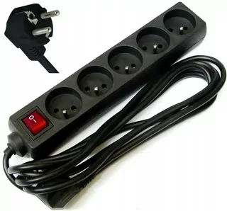 Predlžovací kábel - EXTENSION BLACK HEAVY elektrický spínač 5m