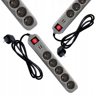 Predlžovací kábel s 5 USB zásuvky + 2 porty USB