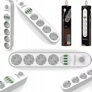 Predlžovací kábel - Predlžovací kábel Power strip 5GN + USB 2 m + Off