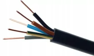 Elektrický uzemňovací vodič YKY 0,6/1kV 5 × 6mm2 čierny 1m elektrický kábel