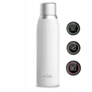 PURO Smart Bottle - Termoska 500ml INOX s inteligentným LED uzáverom (White)