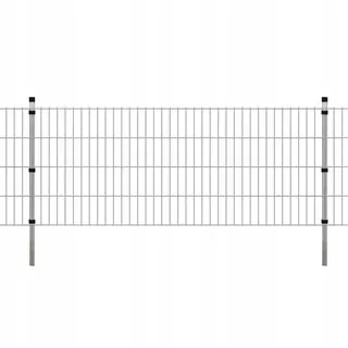 Plotové panely 2D s stĺpikmi - 2008 × 830 mm 16 m Strieborná