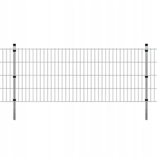 Plotové panely 2D s stĺpikmi - 2008 × 830 mm 24 m Strieborná