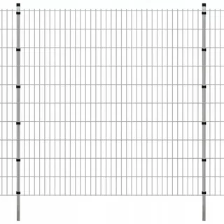 VidaXL Plotový panel 2D s tyčami 2008 × 1230mm 2m strieborný