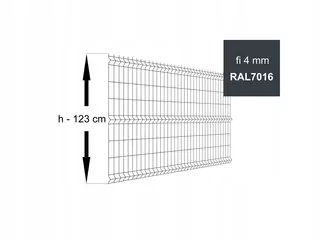 Plotový panel H-123 cm FI 4 mm RAL7016