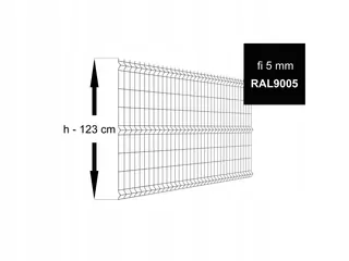 Plotový panel H-123 cm FI 5 mm RAL9005