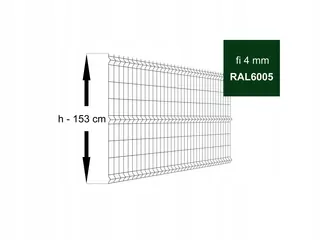 Plotový panel H-153 cm FI 4 mm RAL6005