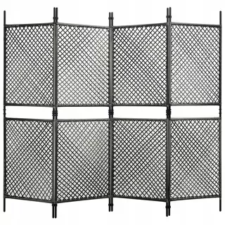 VidaXL Polyratanový plotový panel 2,4 × 2m antracitový