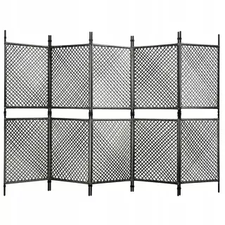 VidaXL Polyratanový plotový panel 3 × 2m antracitový