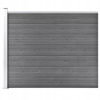 Plotový panel z WPC, 175 × 146cm, šedá