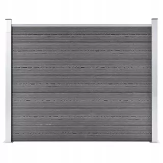 Plotový panel z WPC, 180 × 146 cm, šedá