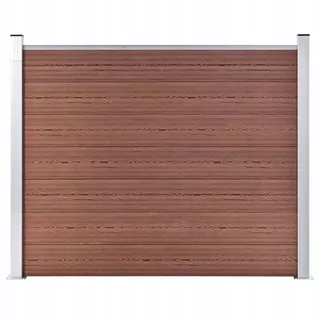 Plotový panel z WPC, 180 × 146cm, hnedá