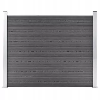 Plotový panel z WPC, 180 × 146cm, čierny