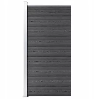 Plotový panel z WPC, 95 × 186 cm, čierny