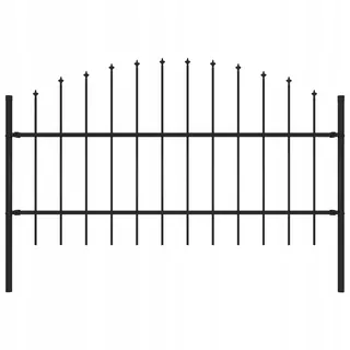 Plotový panel s hrotmi (0,75-1) x 1,7 m, oceľ, čierny