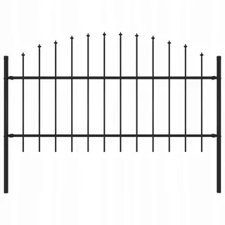 Plotový panel s hrotmi (1-1,25) x 1,7 m, oceľ, čierny