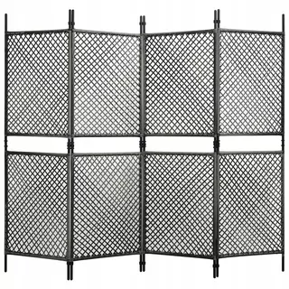 Plotový panel z polyratanu, 2,4 × 2m, antracitová