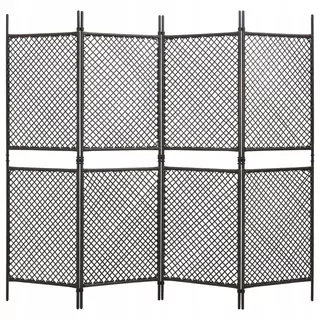 Plotový panel z polyratanu, 2,4 × 2m, hnedá