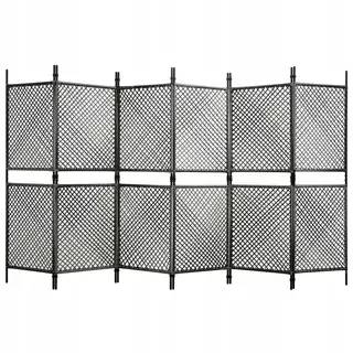 Plotový panel z polyratanu, 3,6 × 2 m, antracitová
