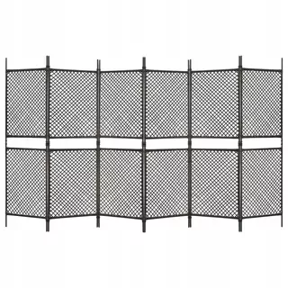 Plotový panel z polyratanu, 3,6 × 2 m, hnedá