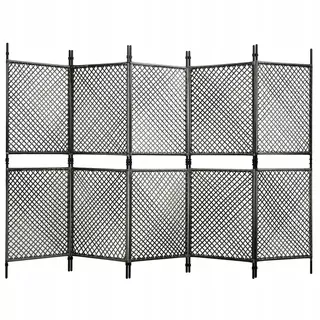 Plotový panel z polyratanu, 3 × 2m, antracitová