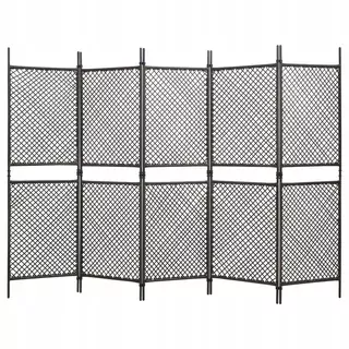 Plotový panel z polyratanu, 3 × 2m, hnedá