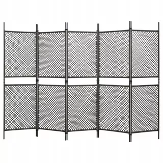 Plotový panel z polyratanu, 3 × 2m, Hnedá