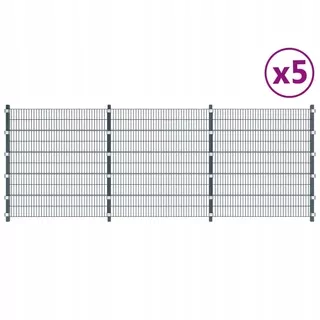 Plotové panely, 5 ks, železo, celkom 30 m, antracitová