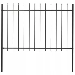 VidaXL Plotové panely s oceľovým hrotom 1,7 × 1,2m čierne