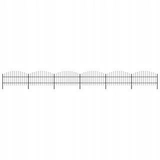 Plotové panely s hrotmi, oceľ, (0,75-1) x 10,2m, čierne