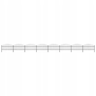 Plotové panely s hrotmi, oceľ, (0,75-1) x 13,6m, čierne