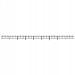 Plotové panely s hrotmi, oceľ, (0,75-1) x 15,3m, čierne