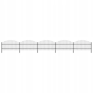 Plotové panely s hrotmi, oceľ, (0,75-1) x 8,5m, čierne