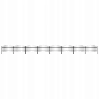 Plotové panely s hrotmi, oceľ, (1-1,25) x 13,6m, čierne