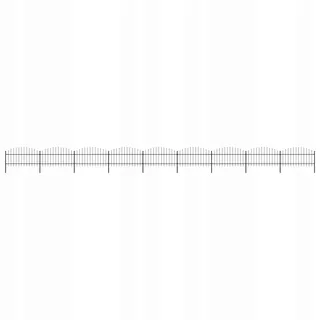 Plotové panely s hrotmi, oceľ, (1-1,25) x 15,3m, čierne