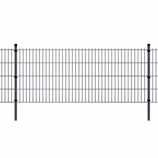 VidaXL Plotové panely 2D s tyčami 2008 × 830 mm 2 m sivé