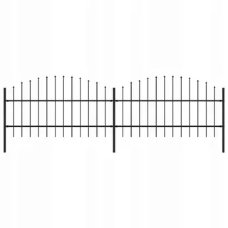 Plotové panely s hrotmi, oceľ, (0,75-1) x 3,4m, čierne